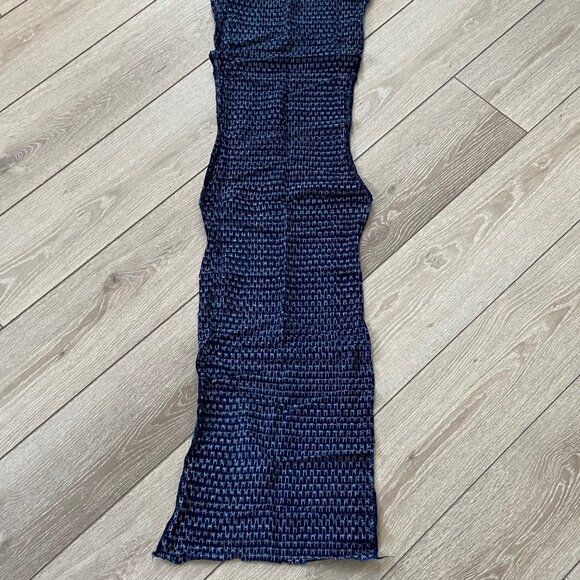 VINTAGE JAPANESE TEXTILE FABRIC - AIZOME INDIGO BLUE STITCH PRINT KASURI - Picture 2 of 2